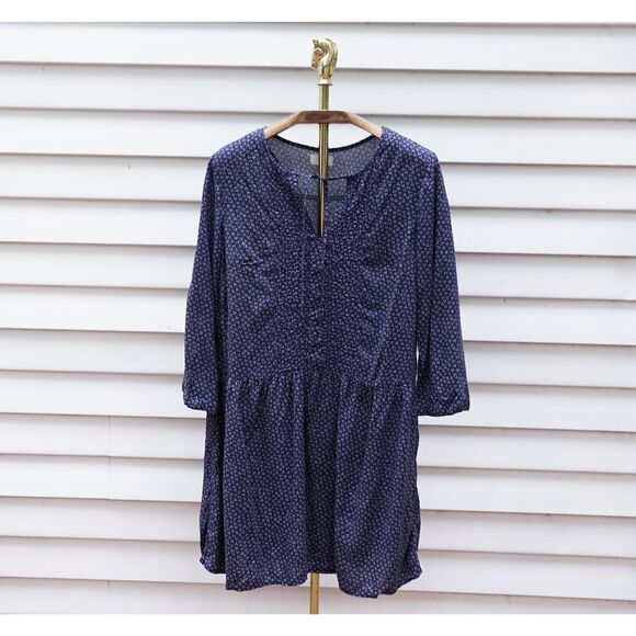 Old Navy Navy Blue Floral Tiered A-Line Dress - Picture 1 of 8